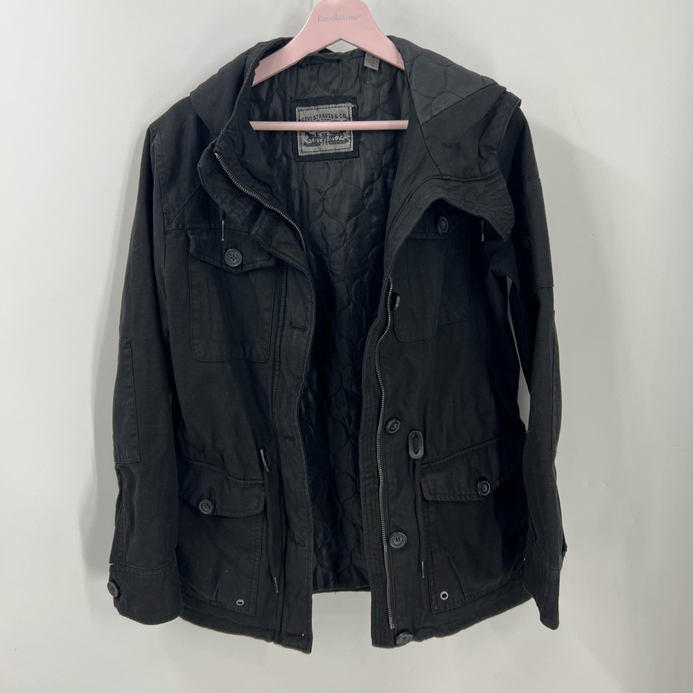 Levi’s black Hooded Military Jacket M